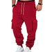 Men's Clothing Autumn And Winter Heavyweight American Overalls Men's Fleece Large Size Multi Pocket Casual Sports Cuffed Pants_viptrois.com