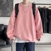 boy Round Neck Sweatshirt For Men, Spring And Autumn, Ins Trend, Hong Kong Style, Loose Pullover, Couples, Plus Size, Solid_viptrois.com