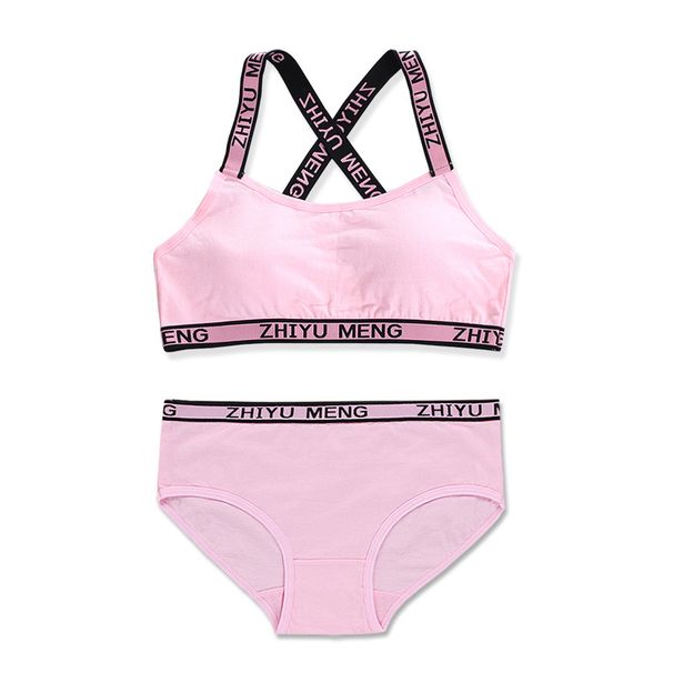 Mother & Kids Girls Bra Set Girls Tube Top Sling Beautiful Back Triangle Development Period Cotton_viptrois.com