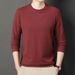 Spring Waffle Solid Color T-Shirt Round Neck Long Sleeved Shirt Casual 2025 New Base Hoodie Men's Running Size_viptrois.com