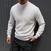 Men's High Neck Cable Knit Sweater - Solid Color Casual Pullover For Autumn & Winter Fashion Trends_viptrois.com