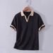 Men's Retro Seagull Collar Polo Shirt Short Sleeve Summer T-Shirt Loose Plus Size Casual Top_viptrois.com