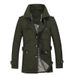 Men's Slim Fit Long Trench Coat - Lightweight Cotton Blend Jacket For Business Casual, Sizes M-5XL (Khaki/Black/Army Green/Navy/Tan)_viptrois.com