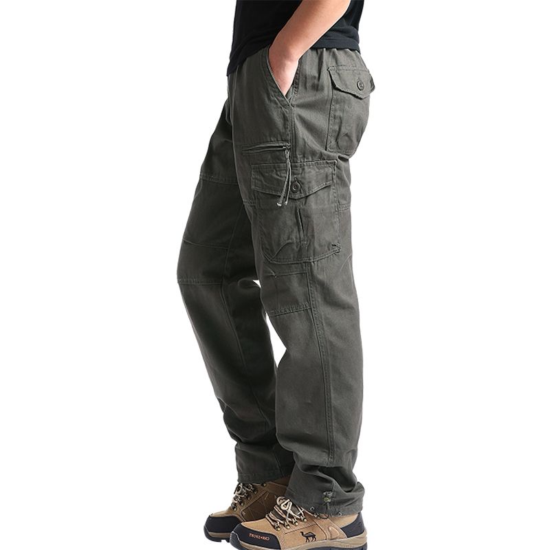 2025 Men's New Overalls Loose Straight Multi-pocket Casual Pants Outdoor Training Sport Camouflage Tactical Pants Cotton Comfort_viptrois.com