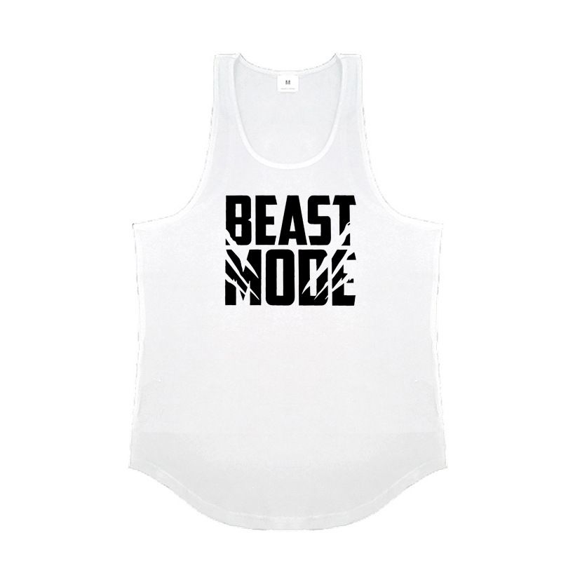 Fitness Sports Vest Men's American I-shaped Slim-fit Elastic Bottoming Shirt U-neck Training Clothes Muscle Bodybuilding Trend_viptrois.com