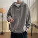 Solid color soft and sticky hooded knitted casual loose autumn and winter top men's sweater hooded versatile autumn and winter lazy_viptrois.com