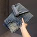 Spring And Summer American Yellow Mud Jeans Men's Heavy And Old Retro Washing Jeans Men's 3D Embossed Fat Jeans_viptrois.com