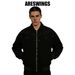ARES Spring American Style Regular Shoulder Melad PU Leather Jacket With Lightning Embroidery And Metal Accessories For_viptrois.com