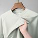 Thermotem Thermal Lyocell Cotton Long Sleeve Sweatshirt Solid Color Crew Neck T-Shirt Sports Casual Top Men's Outdoor_viptrois.com