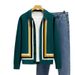 Loom Autumn Men's Mature Patchwork Color Knitted Jacket European And American Light Style Turn-down Collar Design_viptrois.com