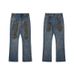 Men's Clothing M Dirty Pants Mud Dyed Old Washed Blue Jeans Casual Flared Trousers For Men And Women_viptrois.com