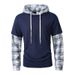 Men’s Color-Block Grid Shirt Jacket – Long Sleeve Layering Piece With Contrast Collar (Polyester Blend, Streetwear, Fall/Winter Casual)_viptrois.com