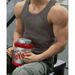 Summer Men's Sports Fitness Ribbed Vest Style Slim Fit Breathable Solid Color Wide Shoulders Top For Fitness_viptrois.com