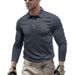 Nordmann European And American Men's Turn-Down Collar Outdoor Sports Long Sleeve Tactical Base Layer Quick-Dry Polo Shirt Fishing_viptrois.com