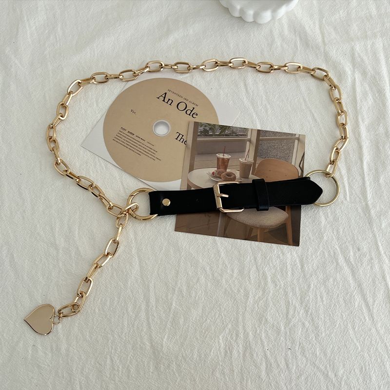 Internet Celebrity Metal Heart Belt Decorative Waist Chain Accessory Trendy Matching Pants Suit_viptrois.com