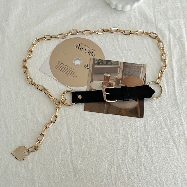 Internet Celebrity Metal Heart Belt Decorative Waist Chain Accessory Trendy Matching Pants Suit_viptrois.com