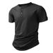 Summer Men's Sports Henley Collar T-Shirt Short Sleeved Moisture Wicking European Size_viptrois.com