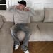 Streetwear Embroidered Sweater Men – Oversized Knit Pullover With Floral Jacquard Design (Grey/Black, S-XXL)_viptrois.com