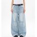 Men's Clothing Blue Straight Jeans Men And Women Spring New Style Cat Whisker Design Loose Wide Leg Casual Long Pants_viptrois.com