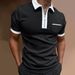 Men's Short-sleeved T-shirt Slim Fit Patchwork Zipper Turn Down Collar Men Golf Polo Summer T-Shirts Streetwear Breathable_viptrois.com