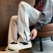 Gray Fitness Zipper Men Spring Casual Straight Pants Sports Sweatpant_viptrois.com