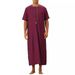 New Muslim Men's Short Sleeve Embroidered Cotton Arabian Robe_viptrois.com