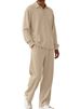 Men's Jacquard Polo Set – Long Sleeve Pullover & Trousers (Khaki/Light Blue/Greyish/Black, S-XXXL)_viptrois.com