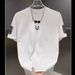 Men's Clothing Short Sleeved Fashion Brand Loose Five Point Sleeves T Shirt_viptrois.com