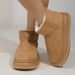 Autumn and winter men and women casual comfortable thick bottom heightened heightening solid color round head fashionable mini snow boots short boots_viptrois.com
