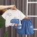 Boys' Summer Outfit 2025 New Style Children's Stylish Short Sleeved Shirt Shorts Two-piece Set For Boys' Baby_viptrois.com