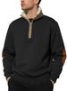 Men's Clothing European And American New Sweatshirt Retro Stand Up Collar Half Open Men's Long Sleeved American Casual Sweatshirt_viptrois.com