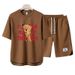 Men's Clothing Men's Shorts With Bear Print And Short Sleeves, Sweatpants And Loose Short Sleeves For Summer_viptrois.com
