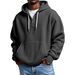 Hot Sale Premium Waffle Knit Hoodie For Men - Oversized Retro Streetwear With Kangaroo Pocket & Adjustable Drawstrings_viptrois.com