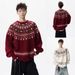 New Jacquard Christmas Knitted Sweater Men's Premium Lazy Autumn And Winter Casual Sweater_viptrois.com