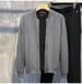 Pure Double Zipper Design Cardigan Men 2024 Spring Autumn Simple Versatile Solid Color Knitted Sweater Trendy Jacket_viptrois.com