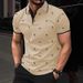 Men's Clothing New Men's Lapel Polo Flamingo Short Sleeved Shirt Fashionable Personality Printed Street Short Sleeved Top_viptrois.com