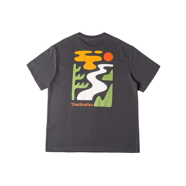 Beijie Wear American Trendy Brand 2025 Summer New Personalized Pattern Printed Round Neck Short Sleeved Men's T-shirt_viptrois.com