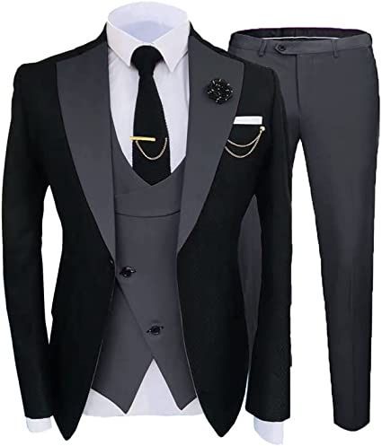 Suit, Men's Suit, Three-piece Suit,slim Fit, Business Banquet Hosting Outfit, Groomsman's Suit, Wedding Dress_viptrois.com