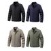 Blue Fantasy Men's Business Casual Jacket - Winter Warm Polyester Zip-Up Blazer With Notch Lapel - Slim Fit Office & Travel Coat_viptrois.com