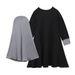 Kids’ Clothing Solid Color Long Sleeved Dress + Solid Color Headscarf Two Piece Children's Clothing Ins_viptrois.com