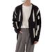 V-neck Knitted Sweater Men's Autumn And Winter Loose Cardigan Sweater To Wear Jacquard Shirt_viptrois.com