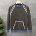 Men's Clothing Design contrast color fashion sweater men's cool knitted sweater autumn and winter new men's inner bottoming shirt_viptrois.com