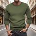 Men's Slim-Fit Long-Sleeve T-Shirt – Textured Micro-Check Crewneck Base Layer (220GSM Polyester) – Solid Color Casual Tee (S-XXXL)_viptrois.com