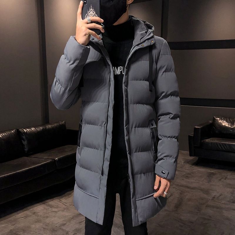 Cotton Winter Oversized Casual Thickened Warm Down Cotton Men's Medium Length Hooded Couple Jacket_viptrois.com
