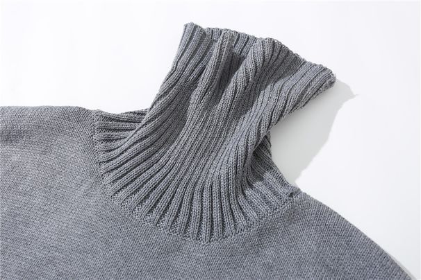 Loom Loom European And American Brand Solid Color Turtleneck Knitted For Men Ins Street Sweater BF Lazy Style Trendy Pullover_viptrois.com