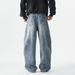 Men's Clothing Niche Vertical Stitching Silhouette Jeans Paris Style Daddy Pants_viptrois.com