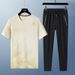 Leisure Summer New Sports Set Men's Short Sleeved T-Shirt Long Pants Fitness Quick Drying Running Leisure Two_viptrois.com
