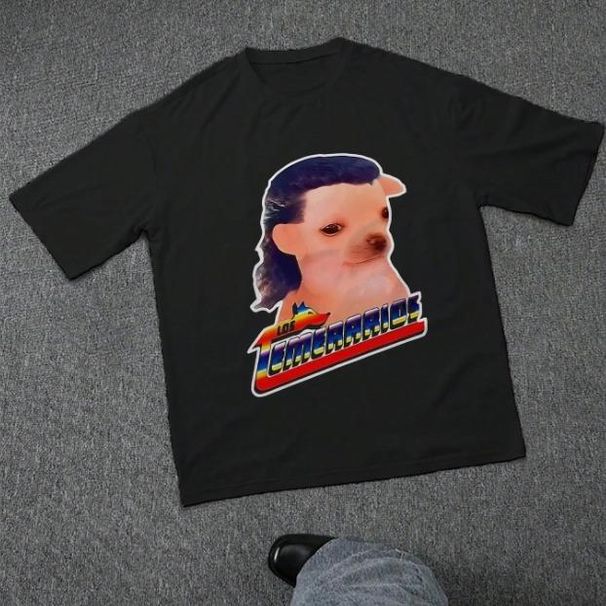 Camiseta Retro Hombre - "Perro Los Temerarios" Tela Algodón Suave, Manga Corta Informal Y Ajuste Cómodo, Ideal Uso_viptrois.com