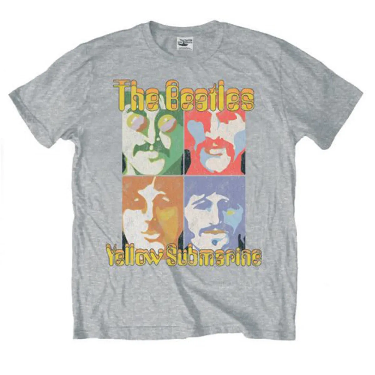 Grey Beatles Yellow Submarine Sea Of Science Licensed Men's T-Shirt Mens Womens Tees Top-_viptrois.com
