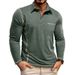 Men's Long Sleeve Polo Shirt – Classic Autumn/Winter Staple (Breathable Polyester Blend, Slim Fit)_viptrois.com